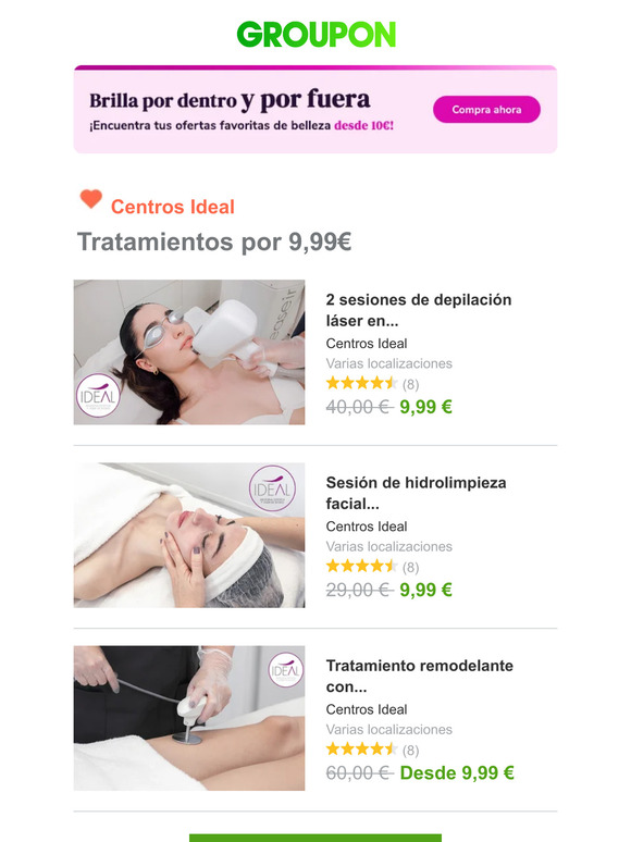 Groupon Tratamiento por 9 99 en tu Centro Ideal Milled