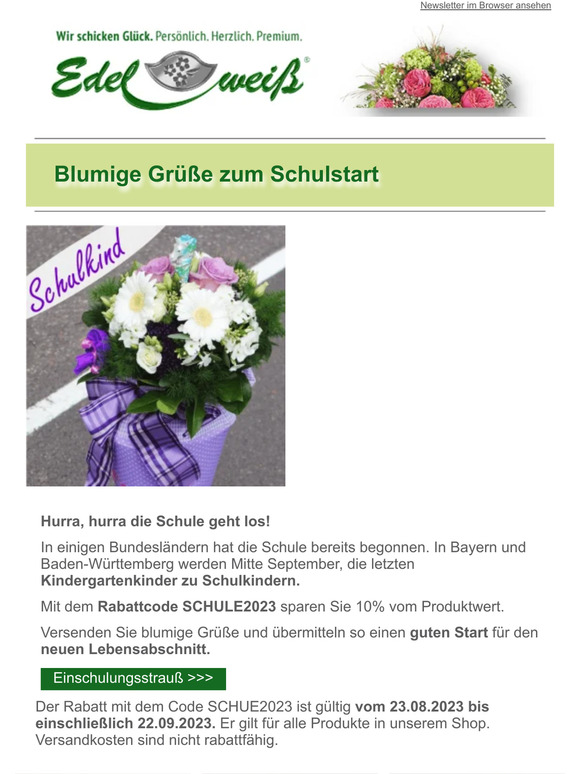 Blumige Grüße zum Schulstart