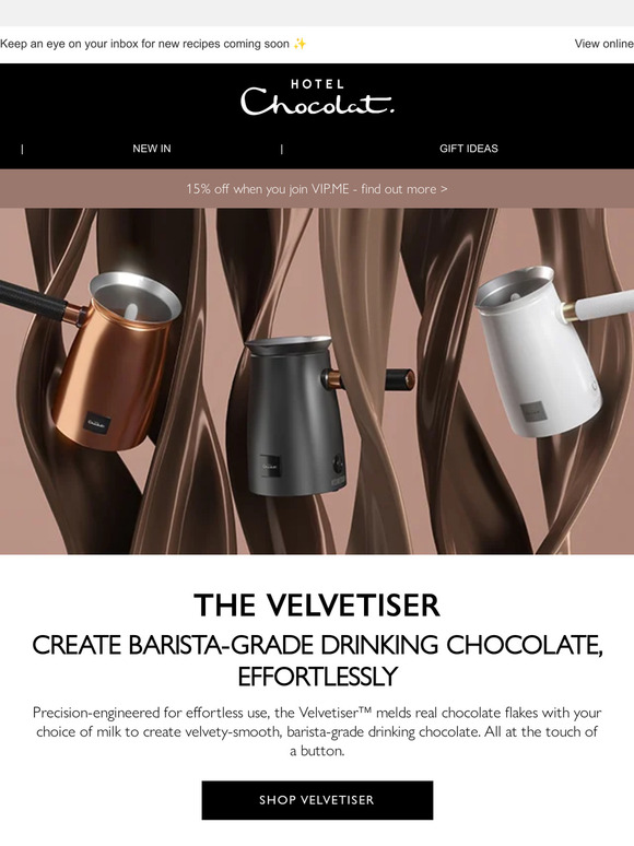 Hotel Chocolat: Just landed: Velvetiser Satin Black 🖤