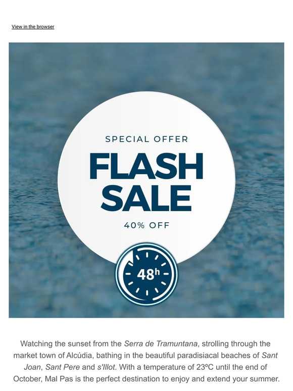 💥 Last Minute Offer for Mal Pas - EXTRA 40% off