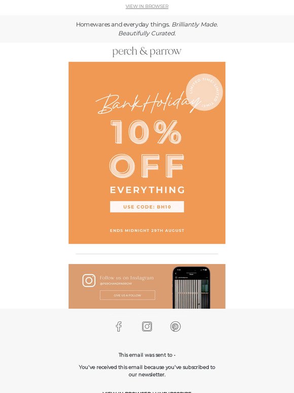 10% Off EVERYTHING Starts Now