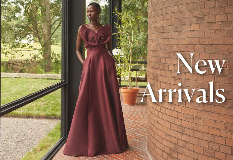 Beaded Petals Strapless Evening Gown in wine