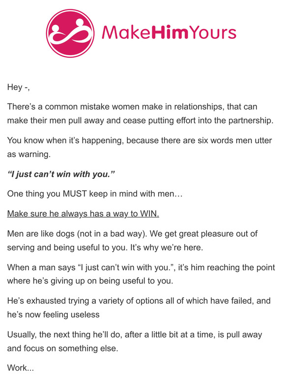 Six Words You NEVER Want To Hear From Your Man...