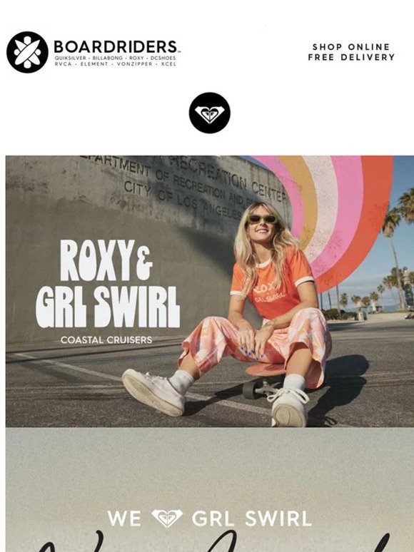 ROXY. We Love GRL Swirl. Shop NEW ARRIVALS NOW!