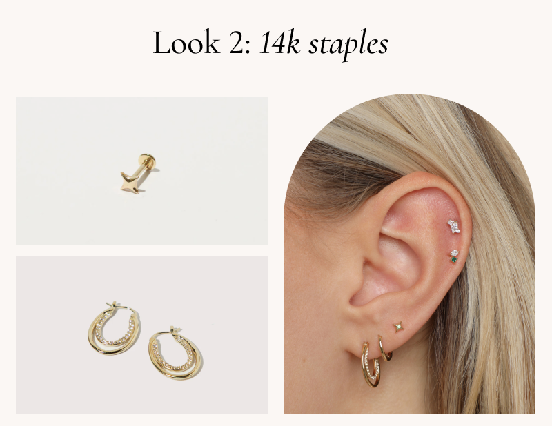 Look 2: 14k staples
