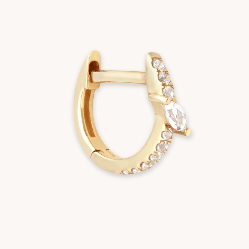 Marquise Gem Piercing Hoop