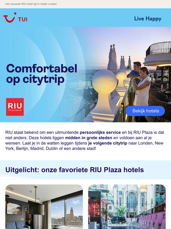Comfortabel genieten van je citytrip met RIU