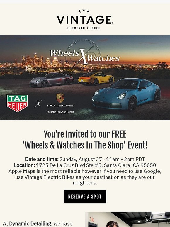 You're Invited to our 'Wheels & Watches In The Shop' Event!