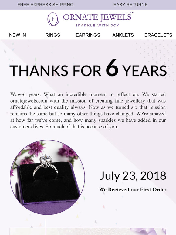 6 Years of Sparkle: Unwrap Your Offer with Ornate Jewels ✨💎