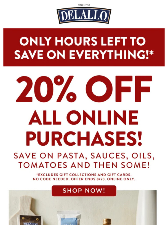 Final hours: Save 20% on EVERYTHING! ⏳