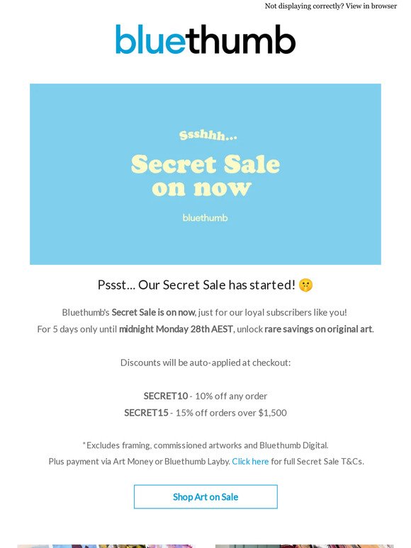Shhh... Secret Sale on now! 🤫
