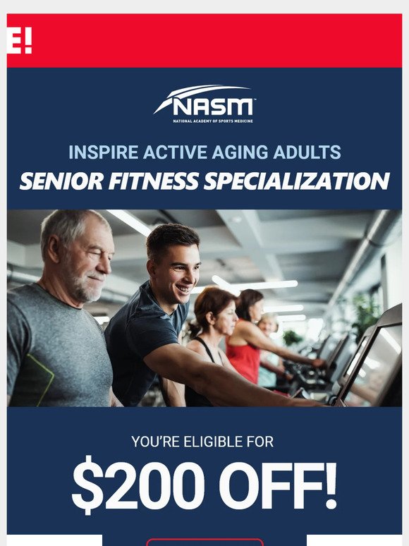 Final Day to Save! Become a Senior Fitness Specialist for $200 Off