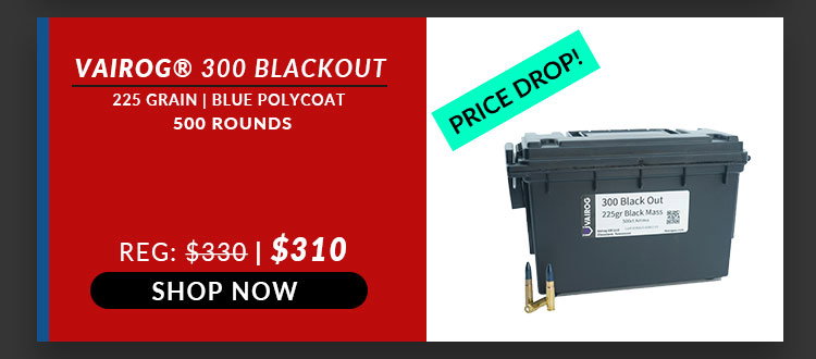 Vairog – 300 Blackout – 225 Grain – Blue PolyCoat