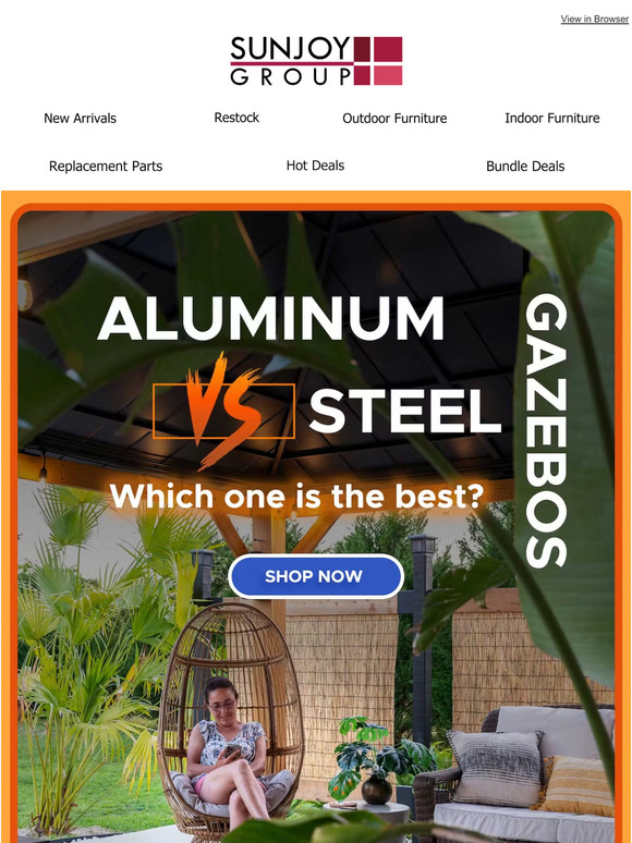 Sunjoy Group Aluminum vs. Steel Gazebos Which one is the best? Milled