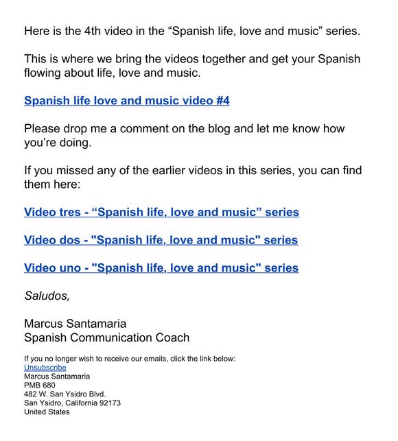 Spanish life love and music video #4