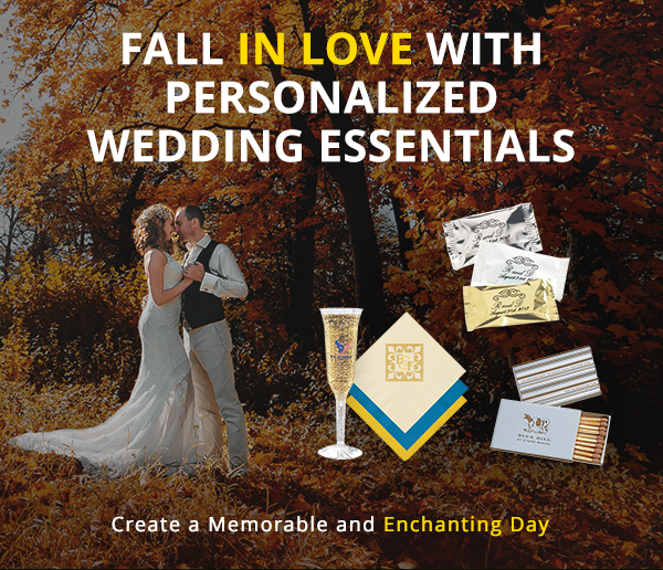 Fall in love with personalized wedding essentials. Create a memorable and enchanting day.