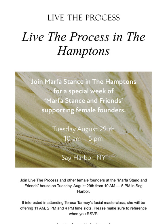 Live The Process in The Hamptons