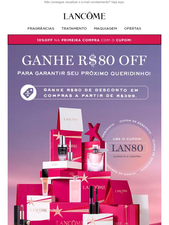 APROVEITE! R$80 OFF no seu próximo queridinho