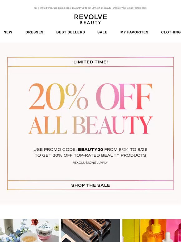BIG NEWS: ALL BEAUTY IS 20% OFF!!!