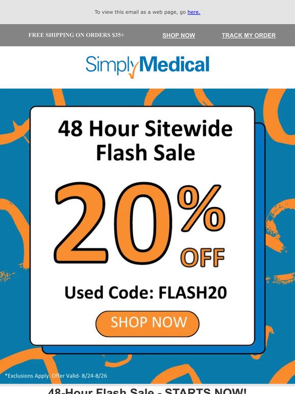 48 Hour Flash Sale at Simply Medical
