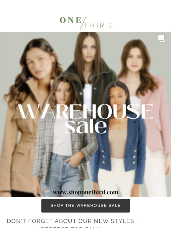 WAREHOUSE SALE! Save up to 70% off!