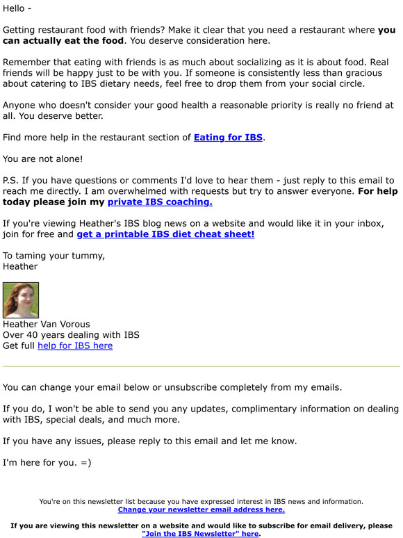 IBS restaurant tip. Are you eating with friends?