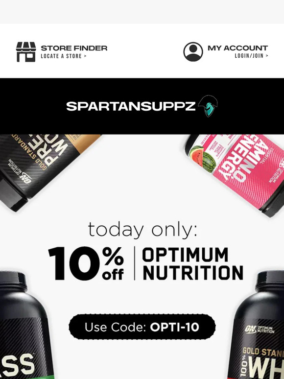 ⏰ 10% off Optimum Nutrition TODAY ONLY