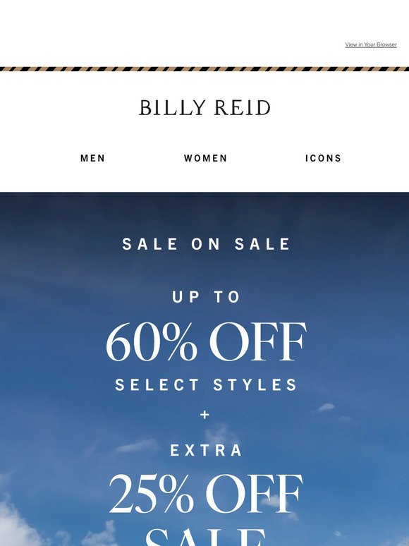 Up to 60% Off Select Styles + Extra 25% Off Sale