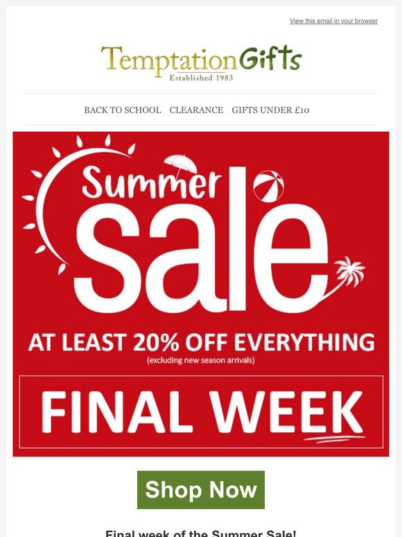 Summer Sale: FINAL WEEK!
