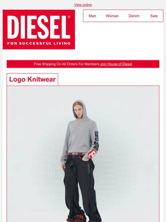 Soft Knitwear With Diesel Logo
