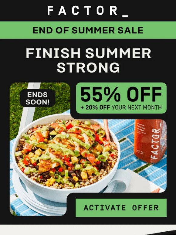 Final reminder: 55% OFF ⛅ End of Summer Sale