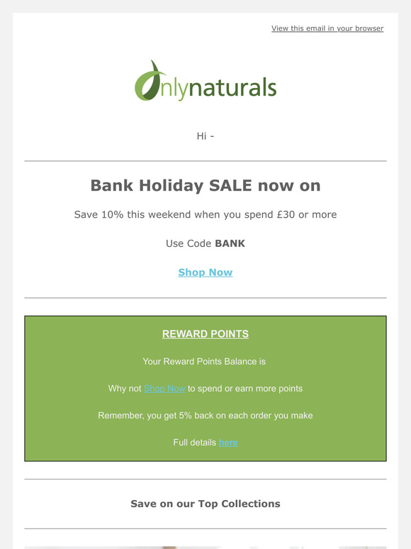 Bank Holiday SALE now on