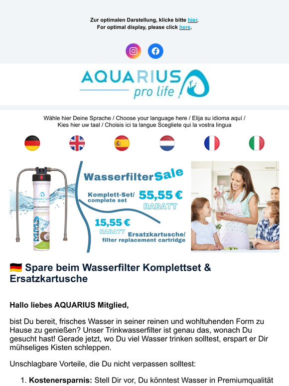 💙 AQUARIUS Water-Filter SALE | Pure Erfrischung | Pure Refreshment