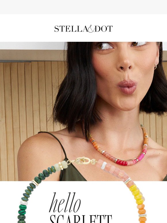 Hey, Shop our NEW Scarlett Necklace & Bracelet 💝