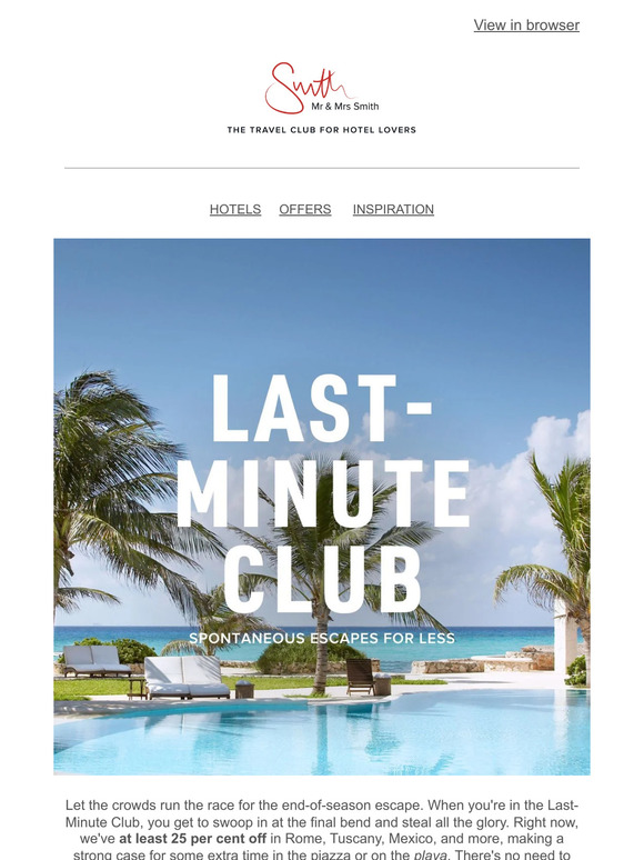 Last-Minute Club: save on your late-season escape