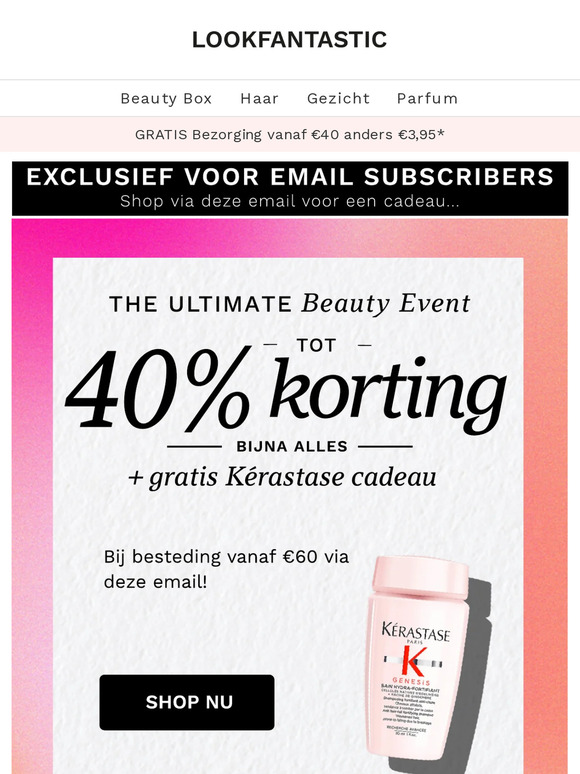 Tot 40% korting + Kérastase cadeau