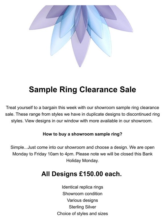 ‼️ Sample Ring Clearance Sale Starts this Week