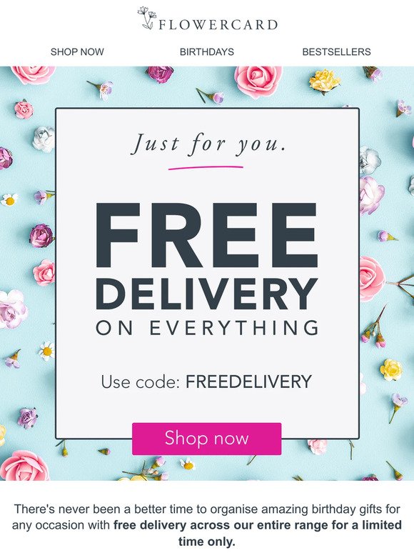 FREE delivery on ALL our floral hugs…