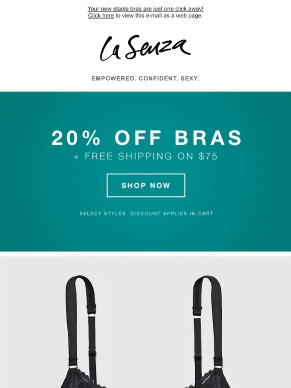 Open for 20% off your favourite Bras!
