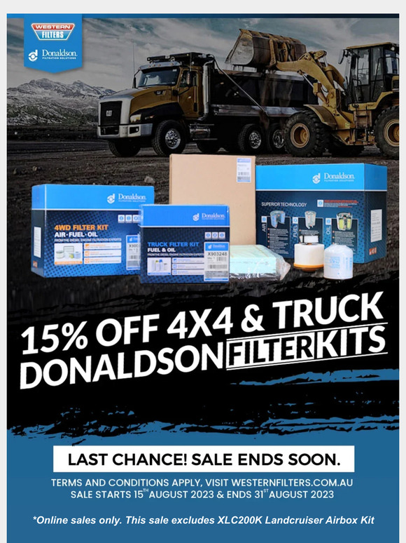 🔥 Last chance for 15% Off Donaldson Filters —!
