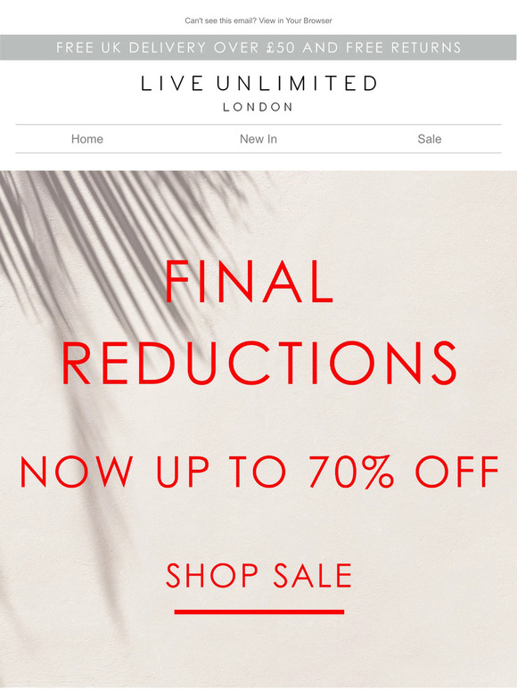 Final Reductions | Now Up To 70% Off