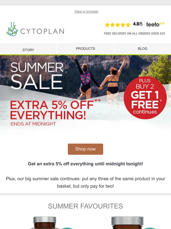 Limited time offer: Get an extra 5% off your order today only!