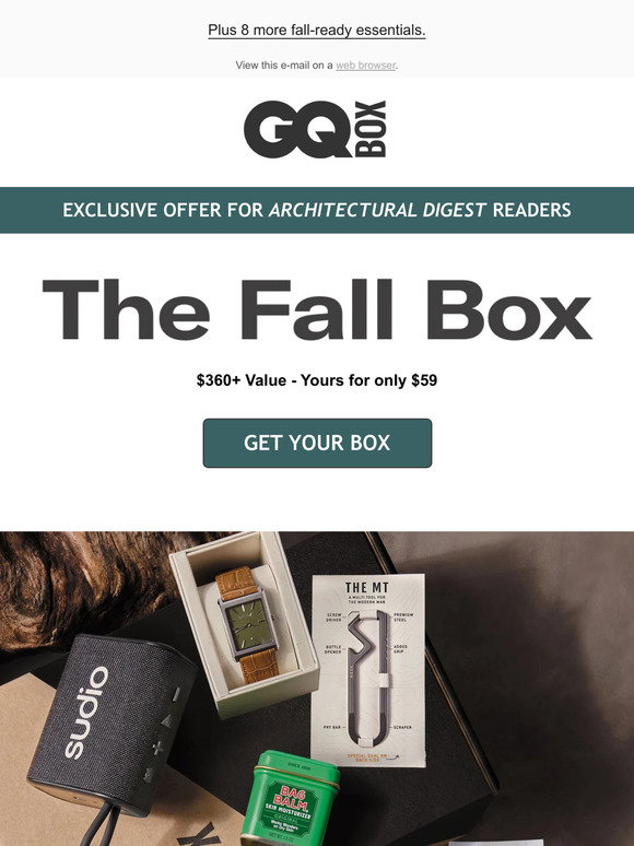 Architectural Digest The Fall GQ Box Just Dropped Get Yours Today