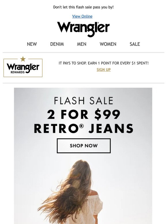 2 for $99 Wrangler Retro® jeans