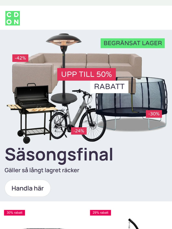 Säsongsfinal! Upp till 50% rabatt