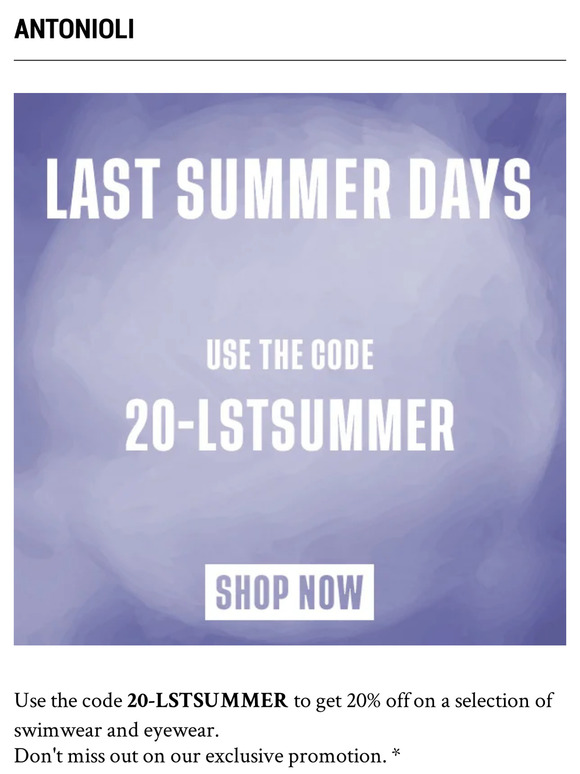Last Summer Days – Get 20% Off Swimwear and Eyewear