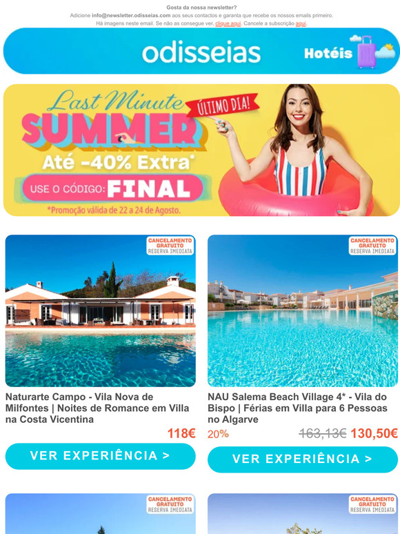 Férias em Setembro? Hotéis na Praia 100% disponíveis!