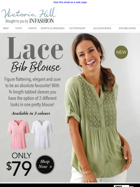 NEW Stylish and Elegant | Lace Bib Blouse