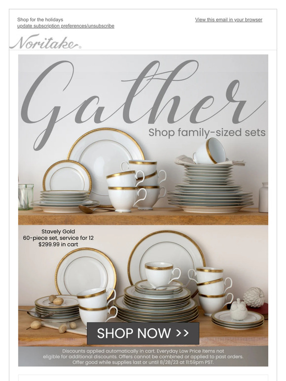 It's Family Gathering Season! 60-Piece Set $299.99