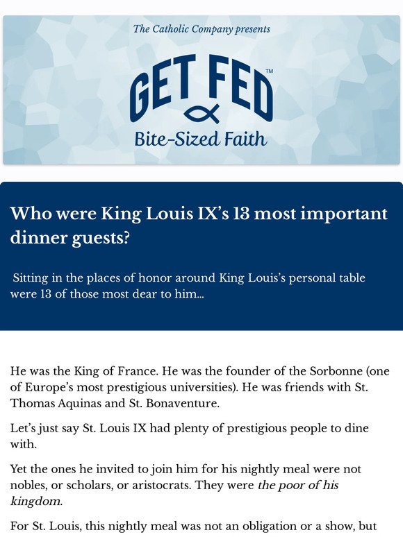 Who were King Louis IX’s 13 most important dinner guests?